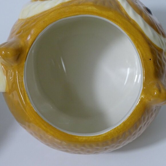 Earthenware 3D Owl Mug Cup Coffee Tea Hot Cocoa Brown Tan 3 inch Tall - Picture 3 of 5